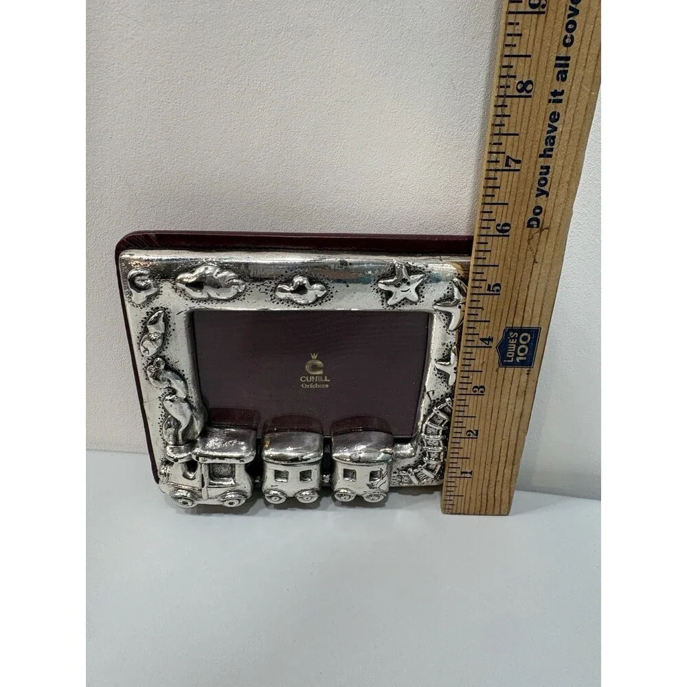 Cunill OrFebres Silver  Photo Frame Trains Stars Clouds Heavy!!! 4x6 Baby Shower